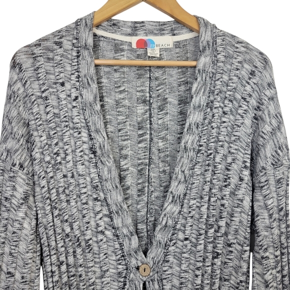 FP Beach Free People Beach Nights Cardigan Size S Ribbed Longline Maxi Duster - Picture 7 of 13